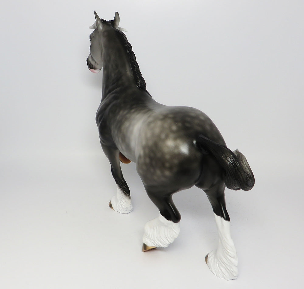 IMA BOBBY-OOAK DAPPLED GREY PINTO TROTTING DRAFTER GELDING MODEL HORSE 06/30/17