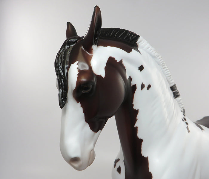 NIGHT STALKER-OOAK BAY &amp; WHITE PINTO ANDALUSIAN MODEL HORSE 8/25