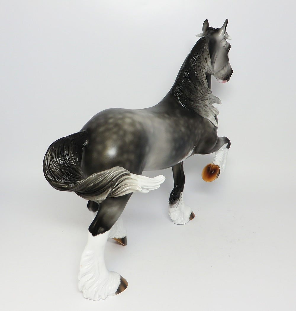 IMA BOBBY-OOAK DAPPLED GREY PINTO TROTTING DRAFTER GELDING MODEL HORSE 06/30/17