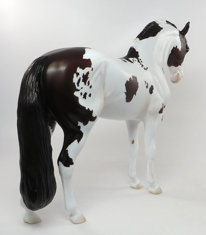 NIGHT STALKER-OOAK BAY &amp; WHITE PINTO ANDALUSIAN MODEL HORSE 8/25