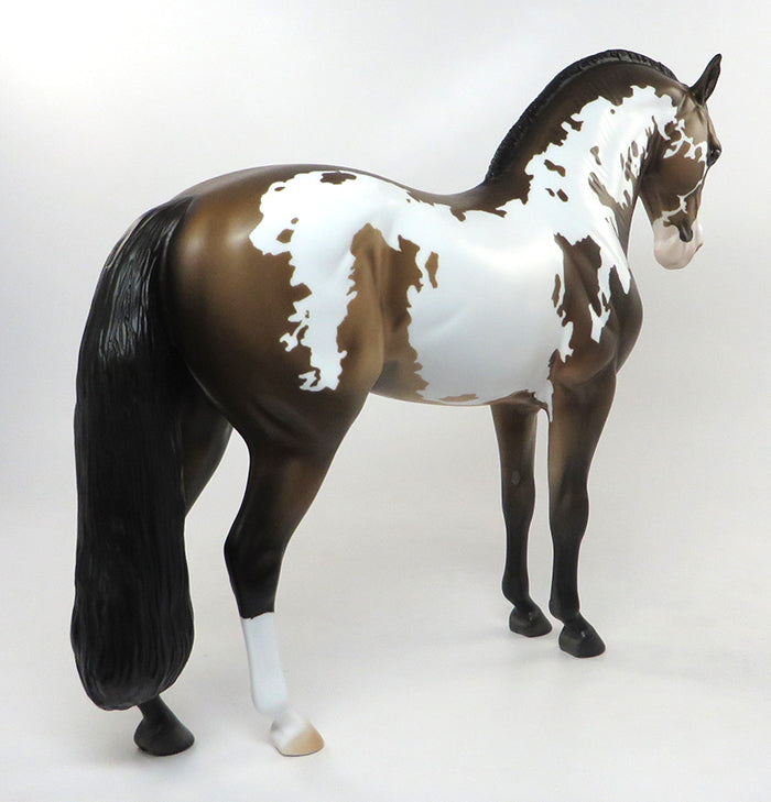 DAY WALKER-OOAK BUCKSKIN &amp; WHITE PINTO ANDALUSIAN MODEL HORSE 8/25