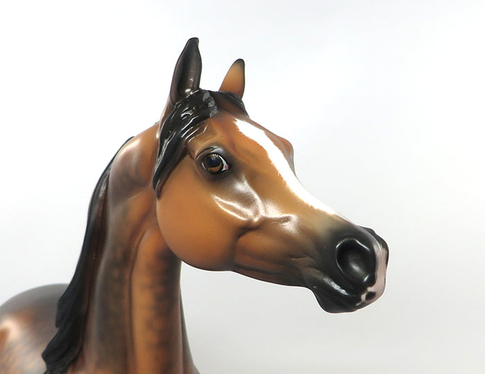 PS BODACIOUS-OOAK STAR DAPPLE BAY ARABIAN MODEL HORSE BY SHERYL LEISURE 8/26