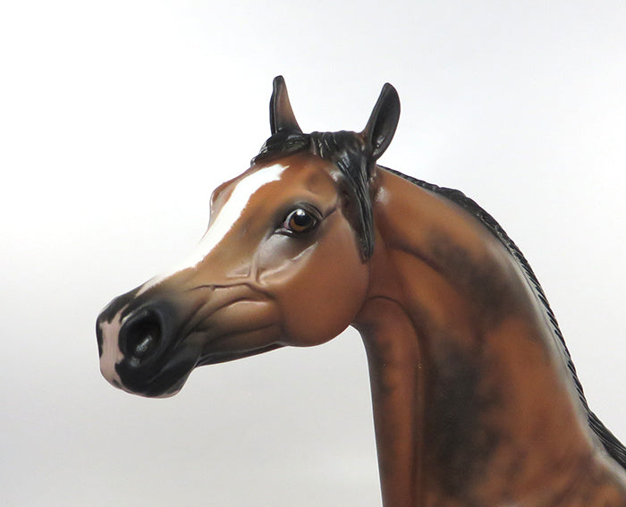 PS BODACIOUS-OOAK STAR DAPPLE BAY ARABIAN MODEL HORSE BY SHERYL LEISURE 8/26