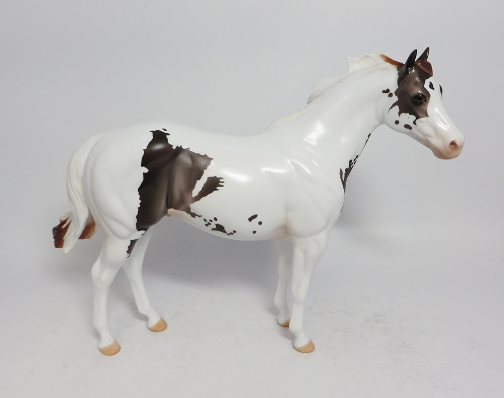 PICK UP STICKS - OOAK MULBERRY GREY PINTO ISH MODEL HORSE SUPER BOWL SALE 2018