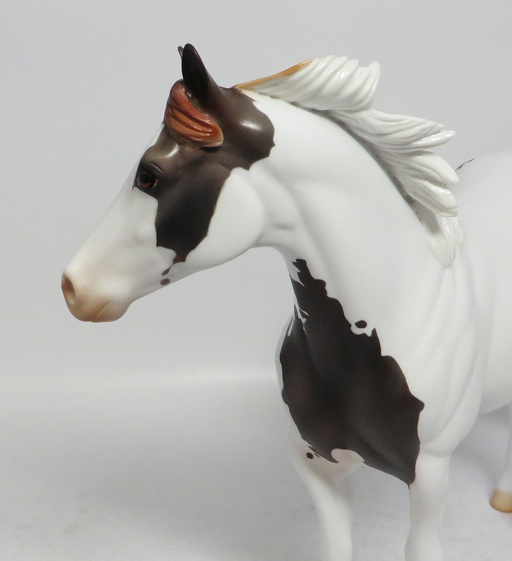 PICK UP STICKS - OOAK MULBERRY GREY PINTO ISH MODEL HORSE SUPER BOWL SALE 2018