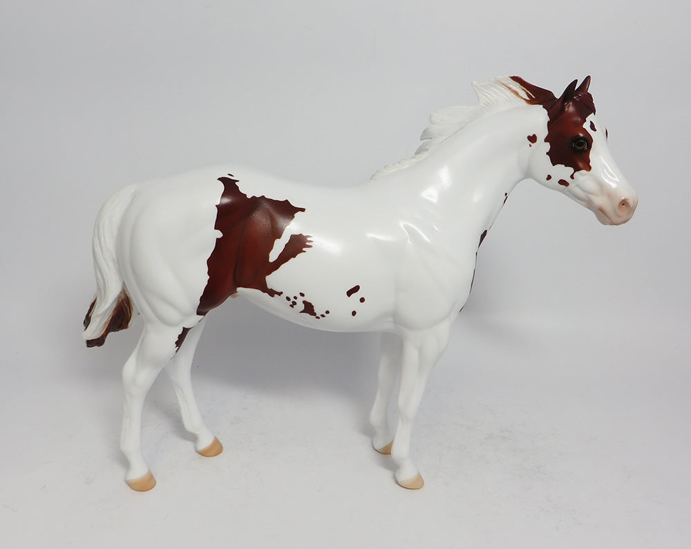 TURN THE KEY - OOAK LIVER CHESTNUT PINTO ISH MODEL HORSE SUPER BOWL SALE 2018