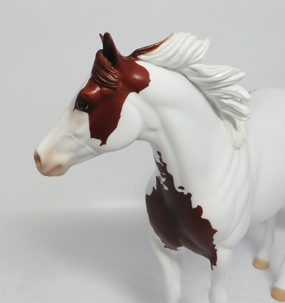 TURN THE KEY - OOAK LIVER CHESTNUT PINTO ISH MODEL HORSE SUPER BOWL SALE 2018