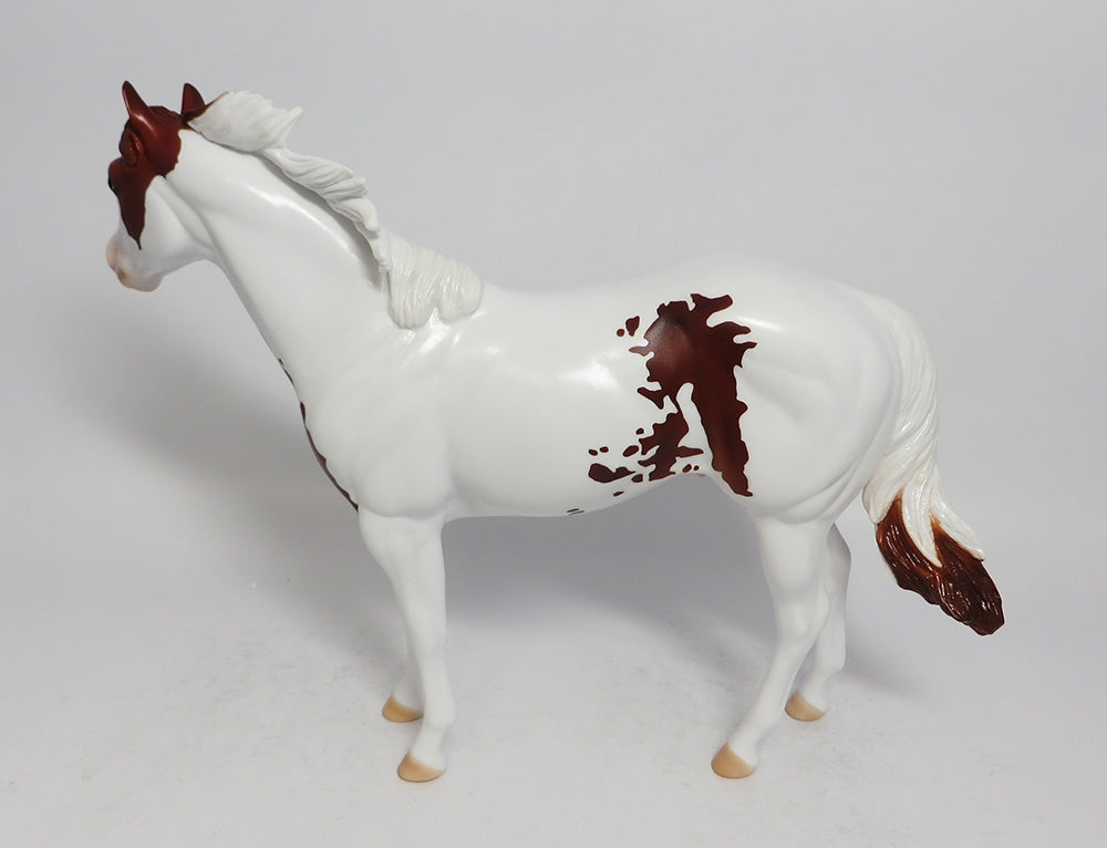 TURN THE KEY - OOAK LIVER CHESTNUT PINTO ISH MODEL HORSE SUPER BOWL SALE 2018