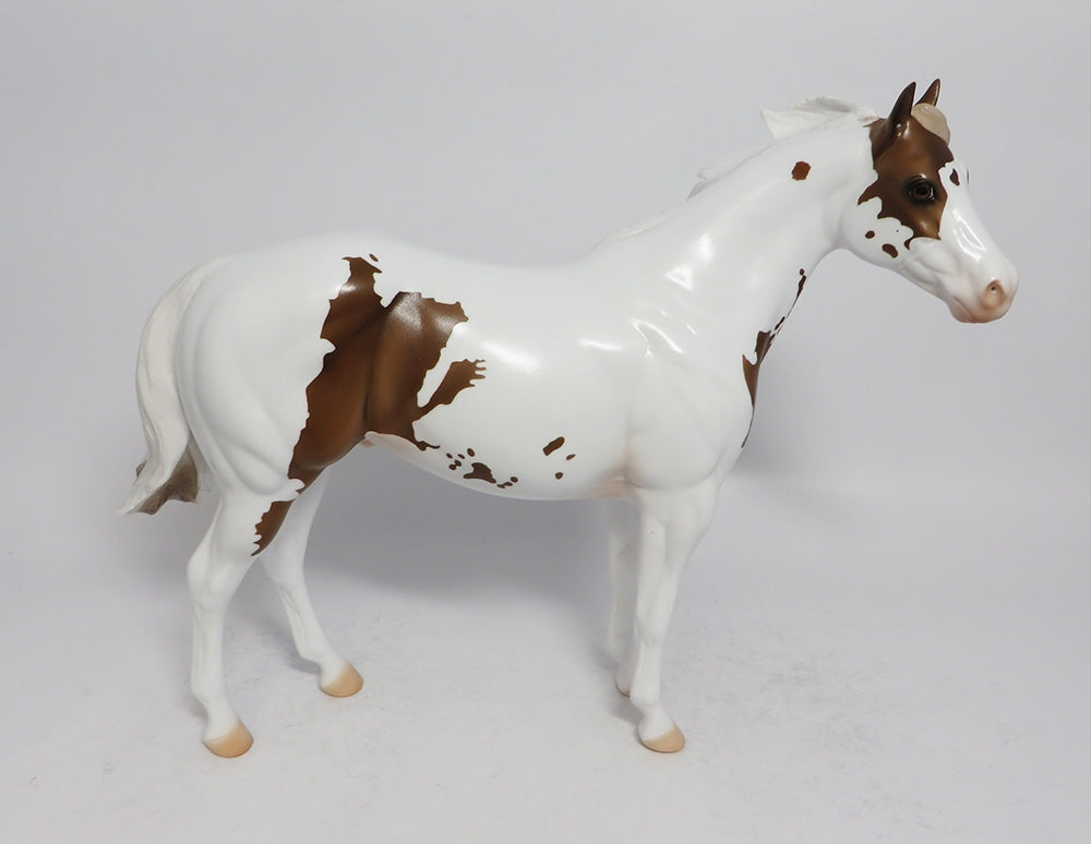 RIFF RAFF - OOAK CHOCOLATE PALOMINO PINTO ISH MODEL HORSE SUPER BOWL SALE 2018