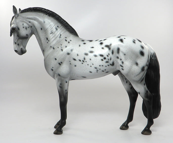 TYTANIUM-OOAK LOUD APPALOOSA ROACHED MANE ANDALUSIAN MODEL HORSE 8/26