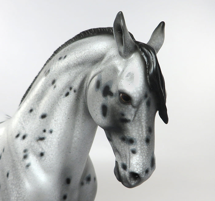 TYTANIUM-OOAK LOUD APPALOOSA ROACHED MANE ANDALUSIAN MODEL HORSE 8/26