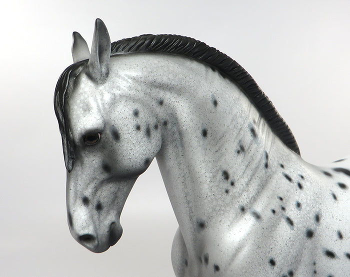 TYTANIUM-OOAK LOUD APPALOOSA ROACHED MANE ANDALUSIAN MODEL HORSE 8/26