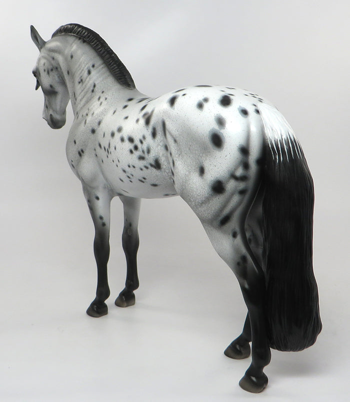 TYTANIUM-OOAK LOUD APPALOOSA ROACHED MANE ANDALUSIAN MODEL HORSE 8/26