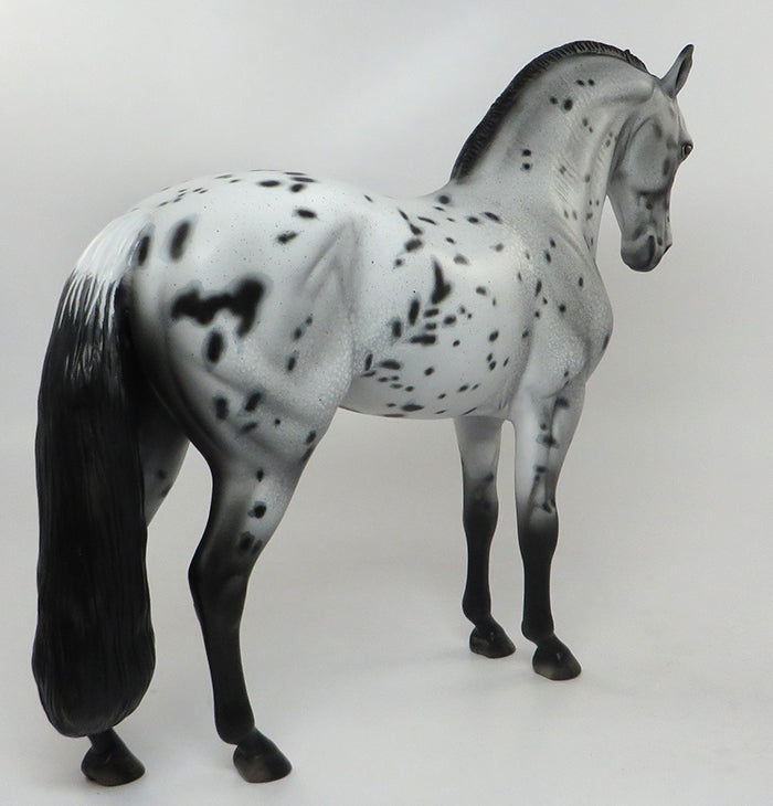 TYTANIUM-OOAK LOUD APPALOOSA ROACHED MANE ANDALUSIAN MODEL HORSE 8/26