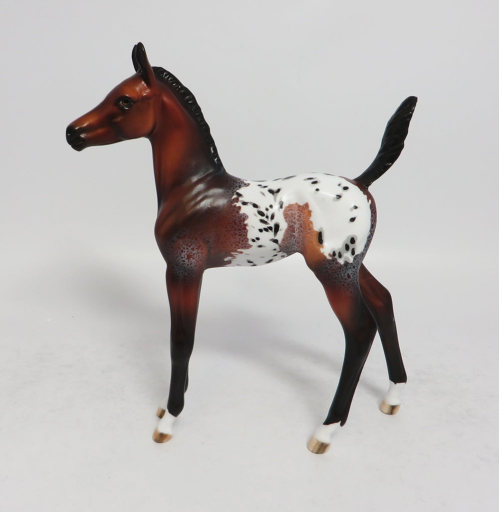 JIGGY- LE-5 BAY APPALOOSA FOAL MODEL HORSE SUPER BOWL SALE 2018