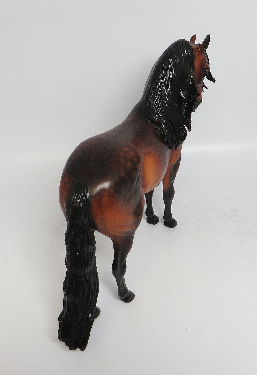 MORE BRANDY-OOAK DAPPLE BAY ANDALUSIAN MODEL HORSE BY SHERYL LEISURE