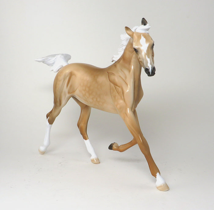 YESTERDAYS NEWS - OOAK DAPPLE PALOMINO MODEL HORSE YEARLING - 11/6