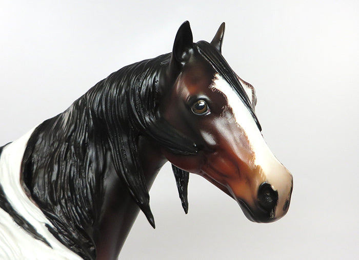 HIGH TECH COWGIRL-OOAK ETCHED BAY PAINT ISH MODEL HORSE  BY JULIE KEIM 8/26