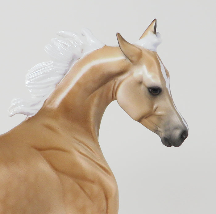 YESTERDAYS NEWS - OOAK DAPPLE PALOMINO MODEL HORSE YEARLING - 11/6