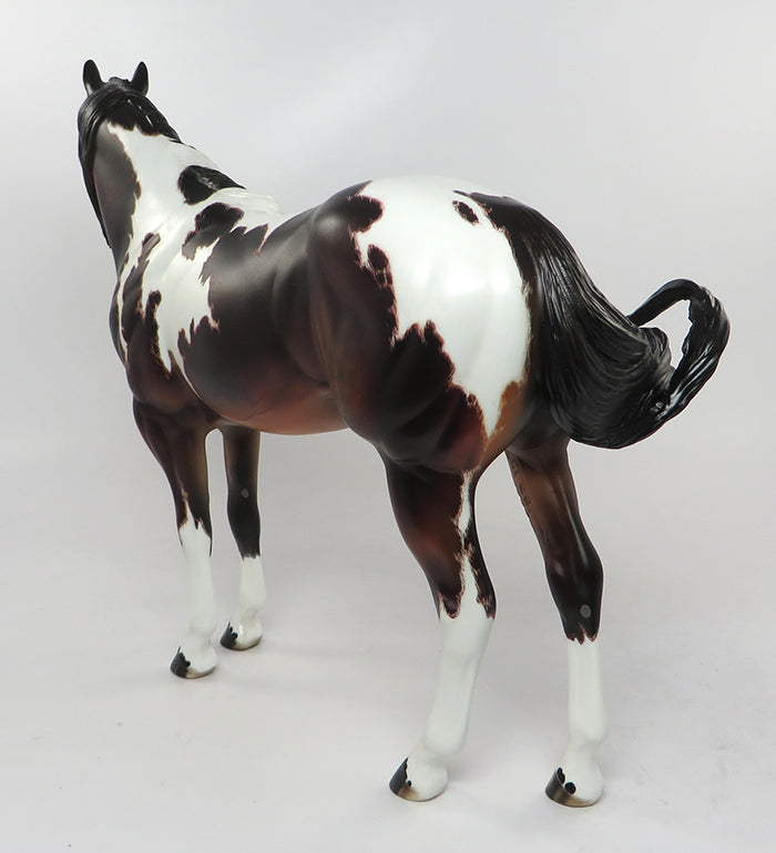 HIGH TECH COWGIRL-OOAK ETCHED BAY PAINT ISH MODEL HORSE  BY JULIE KEIM 8/26