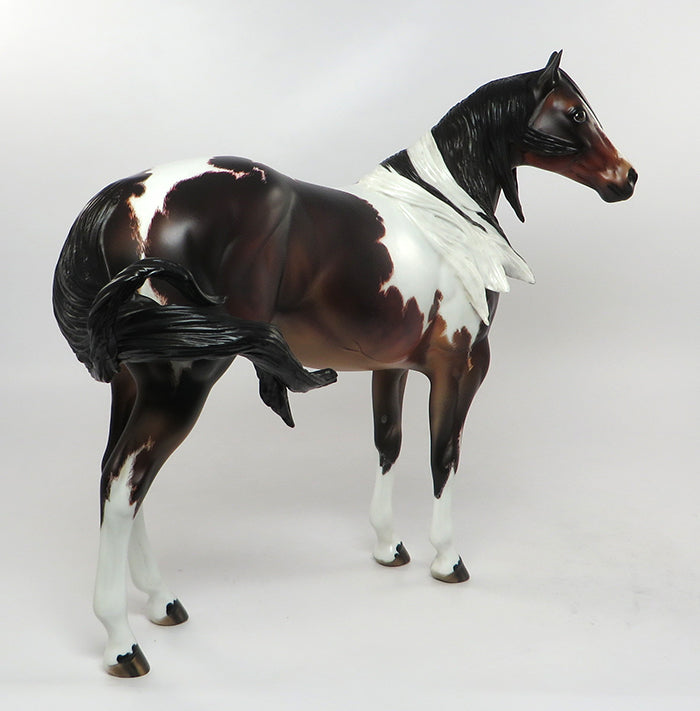 HIGH TECH COWGIRL-OOAK ETCHED BAY PAINT ISH MODEL HORSE  BY JULIE KEIM 8/26