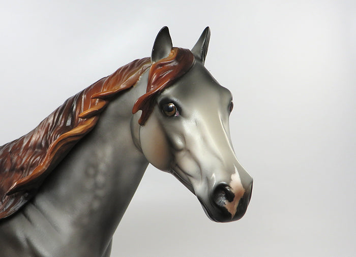 FULL METAL JACKET-OOAK DAPPLE ROSE GREY ISH MODEL HORSE BY JULIE KEIM 8/26