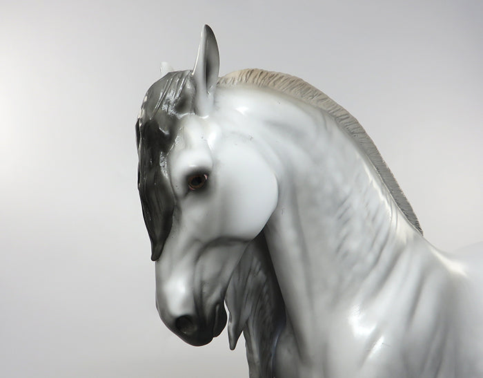 FANTASMA GRIS-OOAK GREY ANDALUSIAN MODEL HORSE W/ LONG MANE &amp; TAIL 9/1