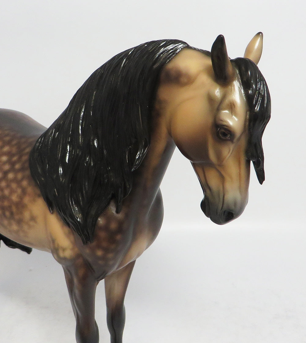 MAXMILLIAN-OOAK SOOTY BUCKSKIN ANDALUSIAN MODEL HORSE BY SHERYL LEISURE