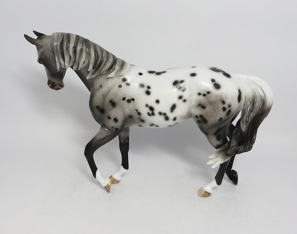 TEXAS JACK-OOAK ROAN APPALOOSA THOROUGHBRED MODEL HORSE BY SHERYL LEISURE