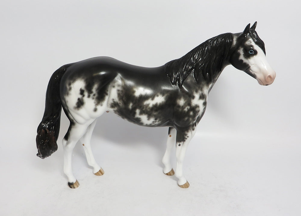 MORELLI-OOAK BLACK SABINO ISH MODEL HORSE BY SHREYL LEISURE