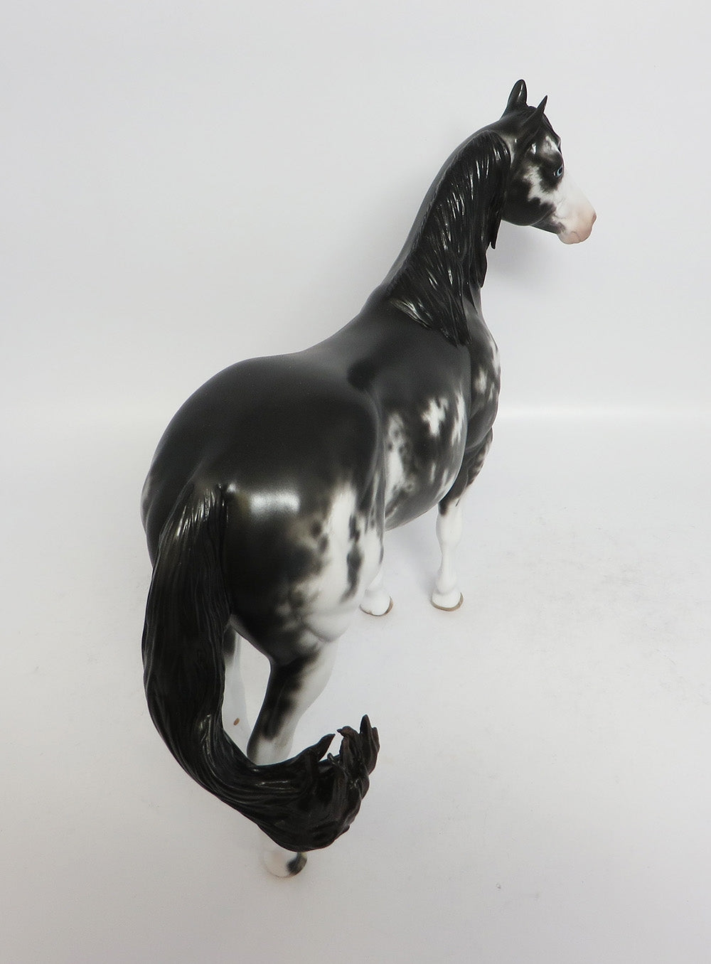 MORELLI-OOAK BLACK SABINO ISH MODEL HORSE BY SHREYL LEISURE