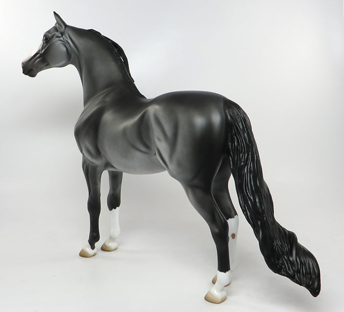HEZA RIDE-OOAK DAPPLED DARK GREY MORGAN MODEL HORSE 9/1