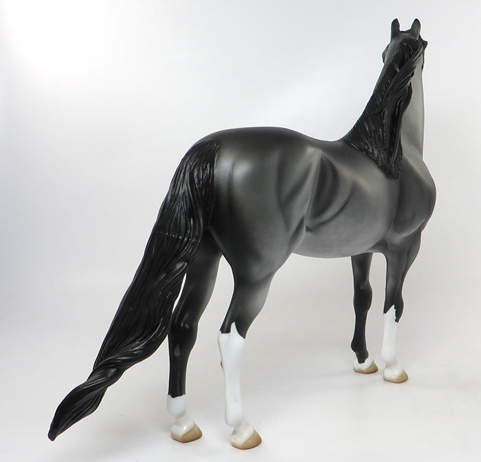 HEZA RIDE-OOAK DAPPLED DARK GREY MORGAN MODEL HORSE 9/1