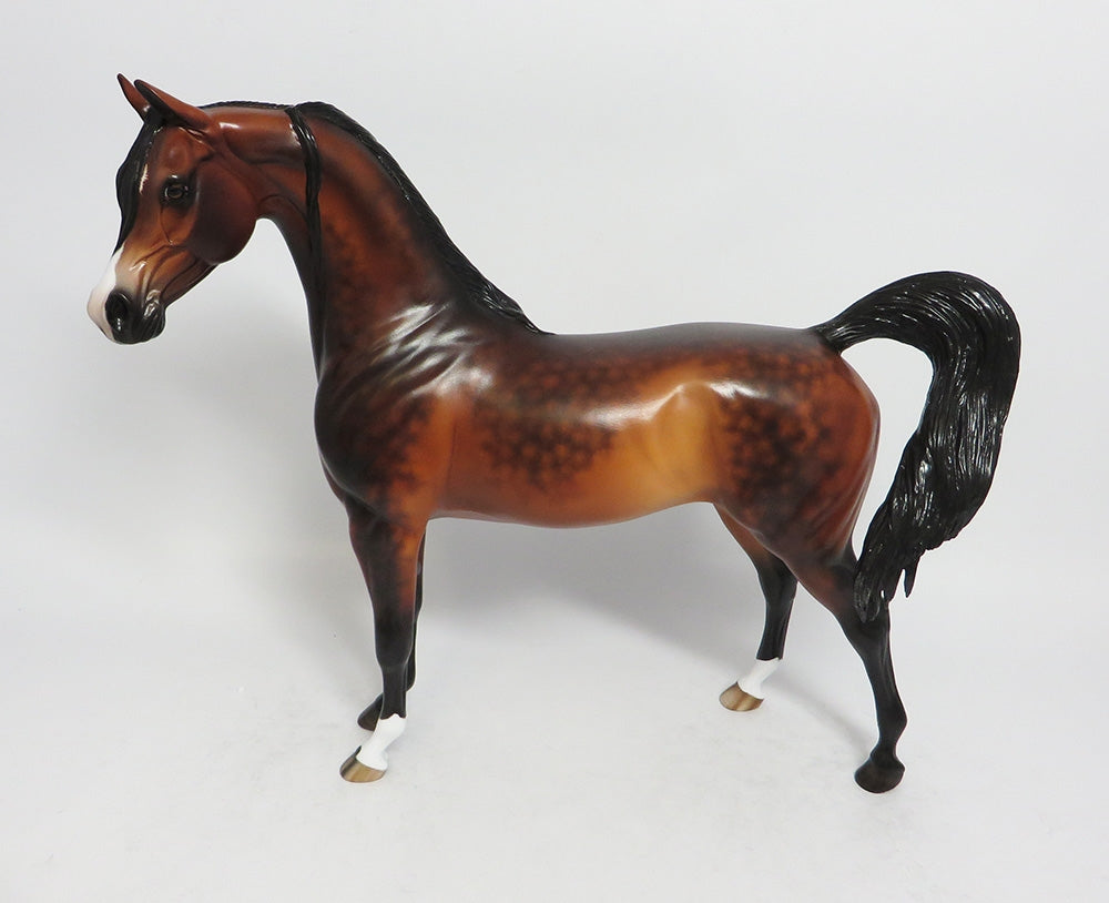 BARRACHO-OOAK DAPPLE BAY ARABIAN MODEL HORSE BY SHERYL LEISURE