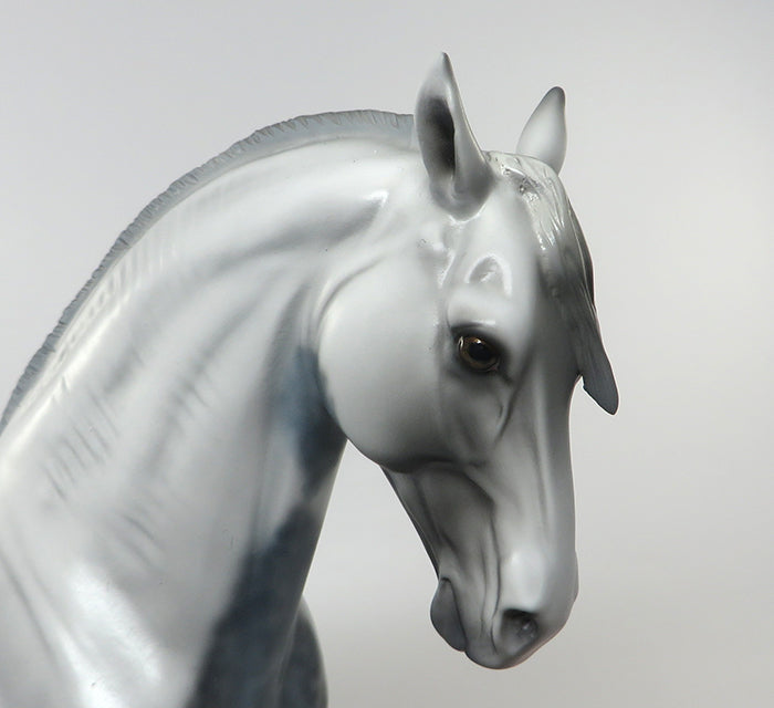 LEGACY&#39;S DREAM-OOAK GREY APPALOOSA ROACHED MANE WITH STEEL GREY MOTTLING ANDALUSIAN MODEL HORSE 9/1