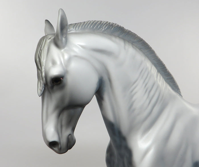 LEGACY&#39;S DREAM-OOAK GREY APPALOOSA ROACHED MANE WITH STEEL GREY MOTTLING ANDALUSIAN MODEL HORSE 9/1