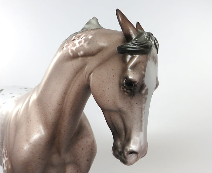HEZ NON NEGOTIABLE-OOAK APPALOOSA THOROUGHBRED MODEL HORSE BY SHERYL LEISURE 8/31
