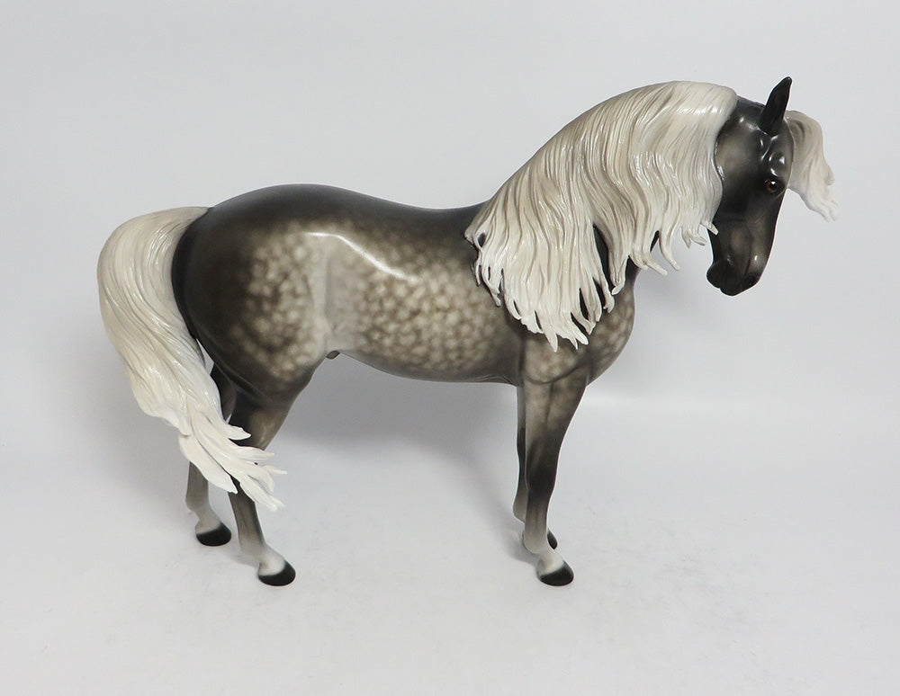 LUCIUS-OOAK STAR DAPPLE GREY ANDALUSIAN MODEL HORSE BY SHERYL LEISURE