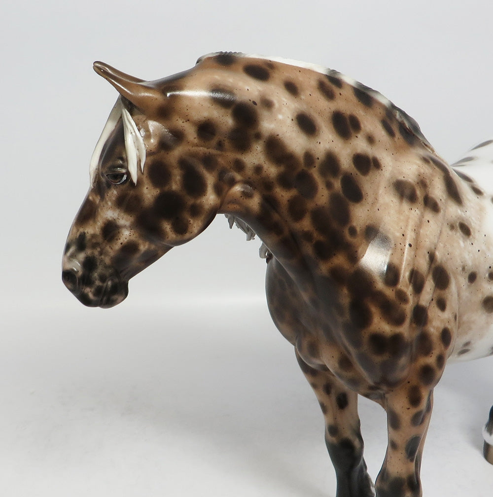 MAGGIE DUBOIS-OOAK BAY LEOPARD APPALOOSA BUNNY MODEL HORSE BY SHERYL LEISURE