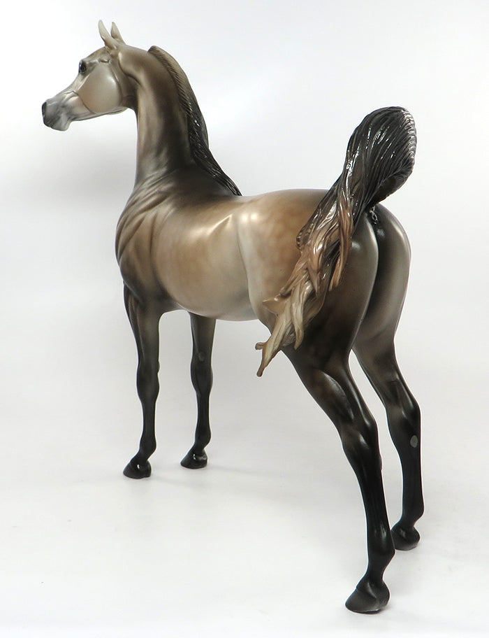 OOH LA LA-OOAK DAPPLED ROSE GREY ARABIAN MODEL HORSE PAINTED &amp; SIGNED BY DAWN QUICK 8/31