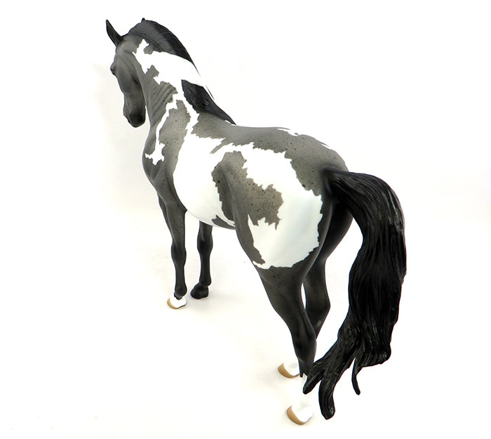 RUBAN-OOAK ROAN PAINT ANDALUSIAN MODEL HORSE 1/27