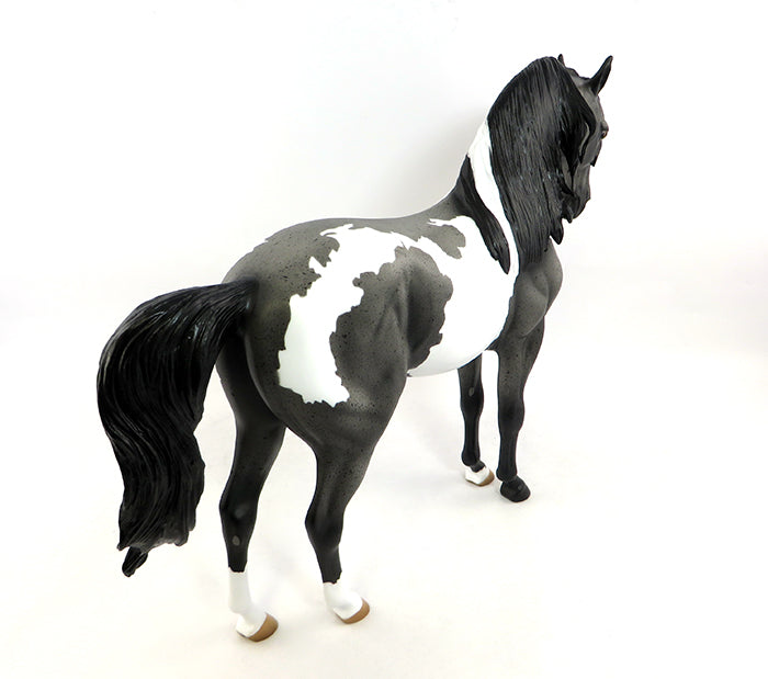 RUBAN-OOAK ROAN PAINT ANDALUSIAN MODEL HORSE 1/27