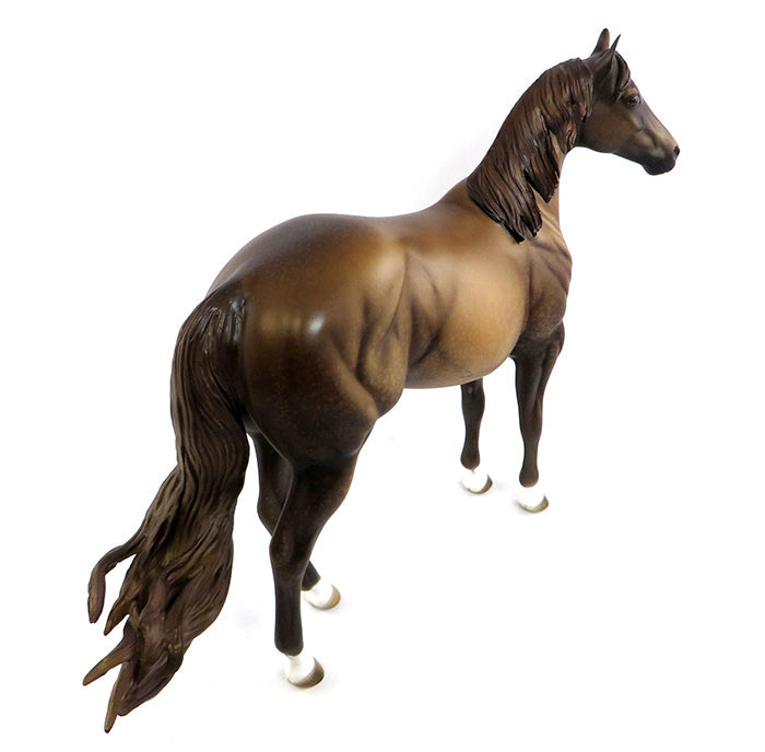 SO DANG LAZY-OOAK CHESTNUT ROAN ISH MODEL HORSE BY AL 1/27