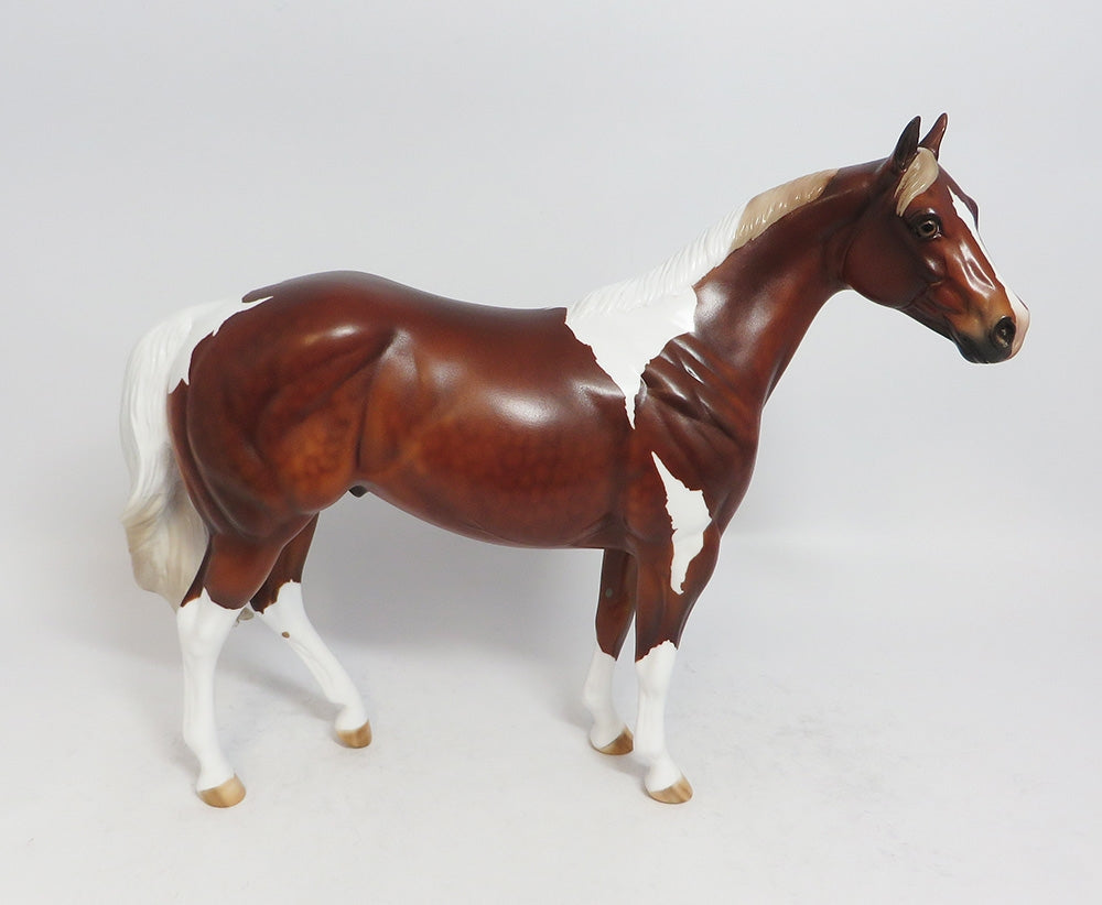 NEIGH SAYER - LE 9 CHESTNUT PINTO ISH MODEL HORSE SUPER BOWL SALE 2018