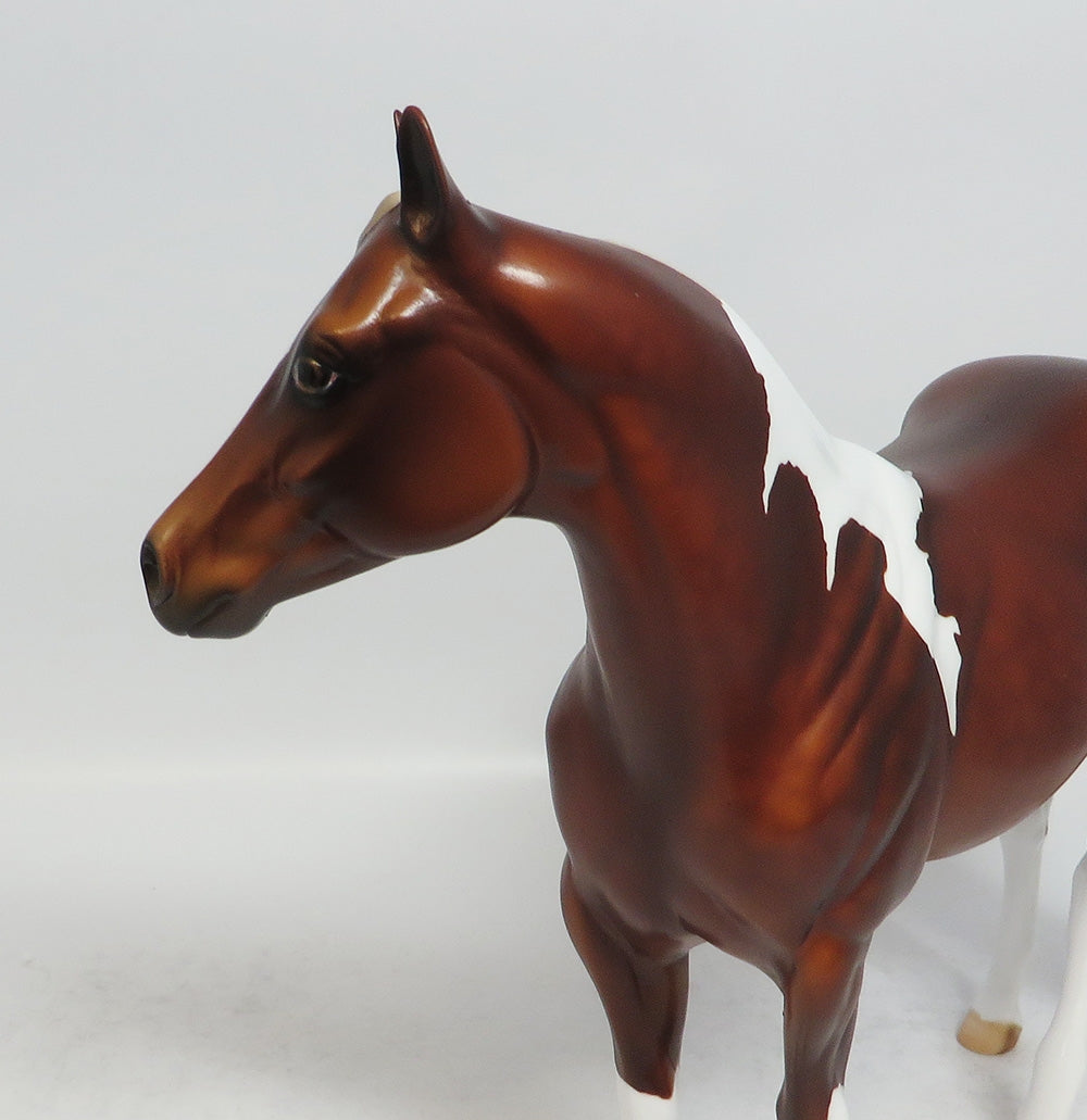 NEIGH SAYER - LE 9 CHESTNUT PINTO ISH MODEL HORSE SUPER BOWL SALE 2018