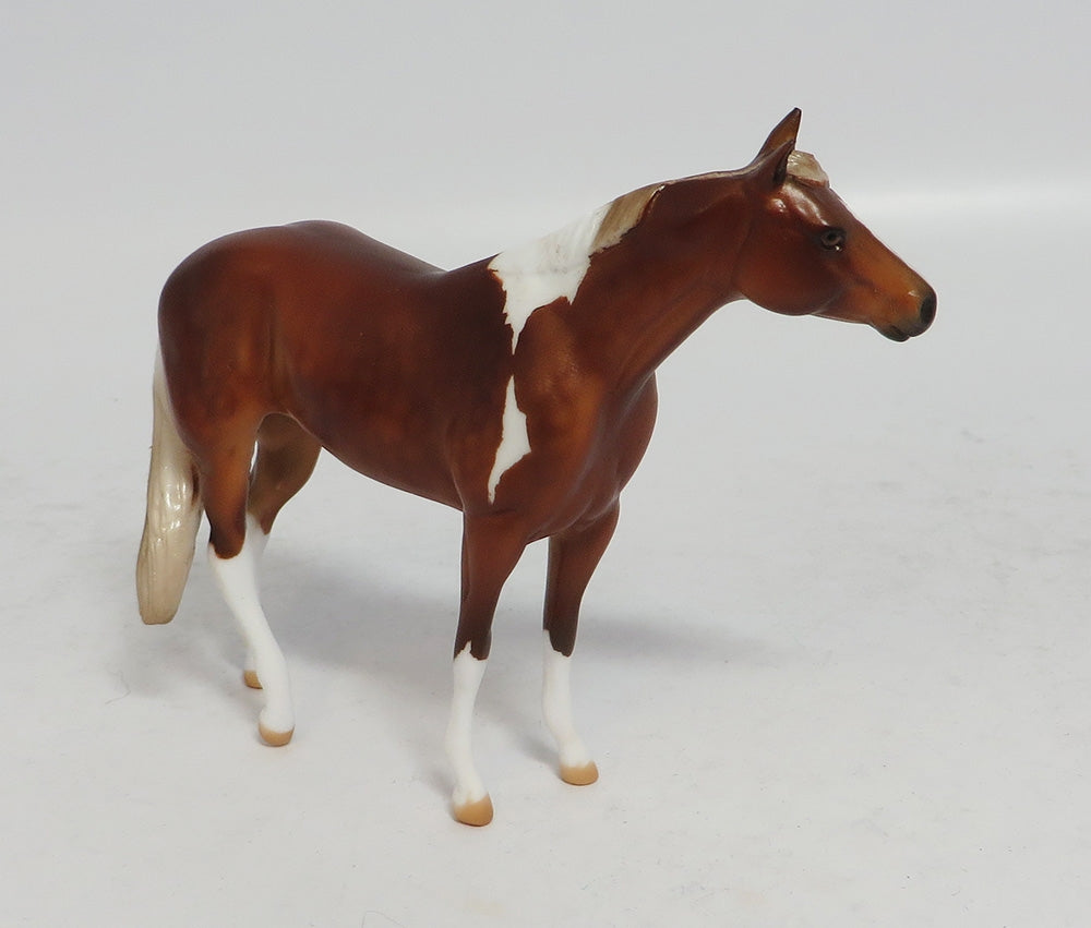 MINI ME NEIGH SAYER - LE 9 CHESTNUT PINTO ISH MODEL HORSE SUPER BOWL SALE 2018