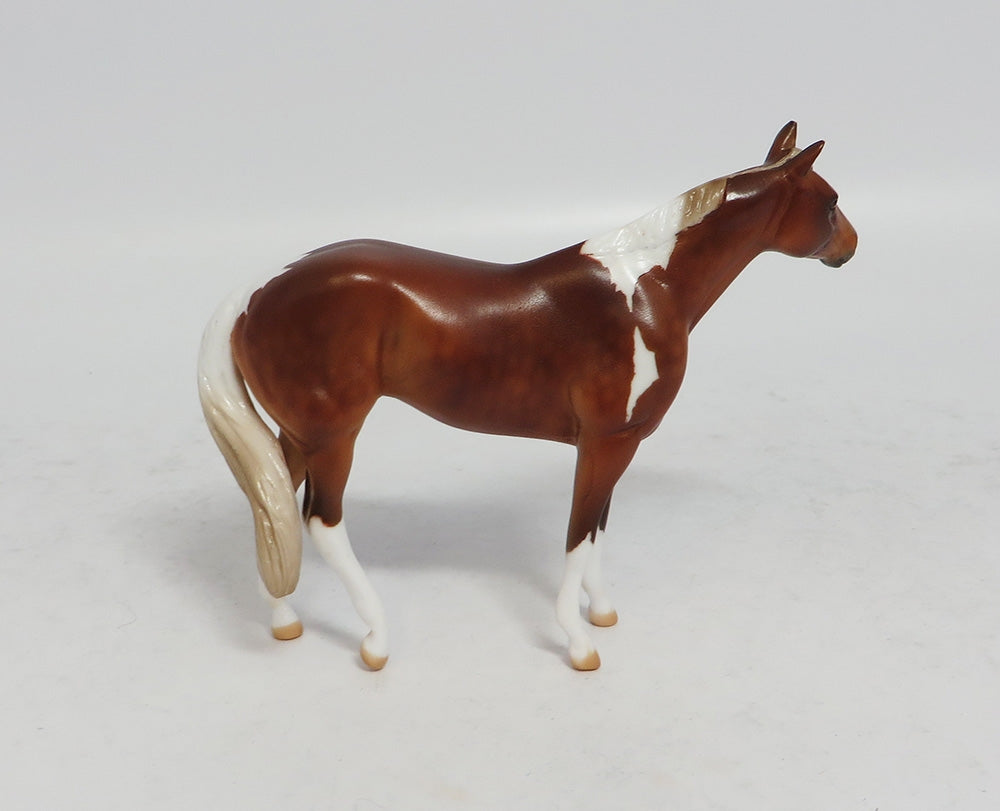 MINI ME NEIGH SAYER - LE 9 CHESTNUT PINTO ISH MODEL HORSE SUPER BOWL SALE 2018
