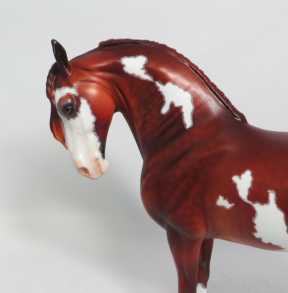LITHIUM-OOAK DAPPLE CHESTNUT PAINT ANDALUSIAN MODEL HORSE BY DAWN QUICK 2018