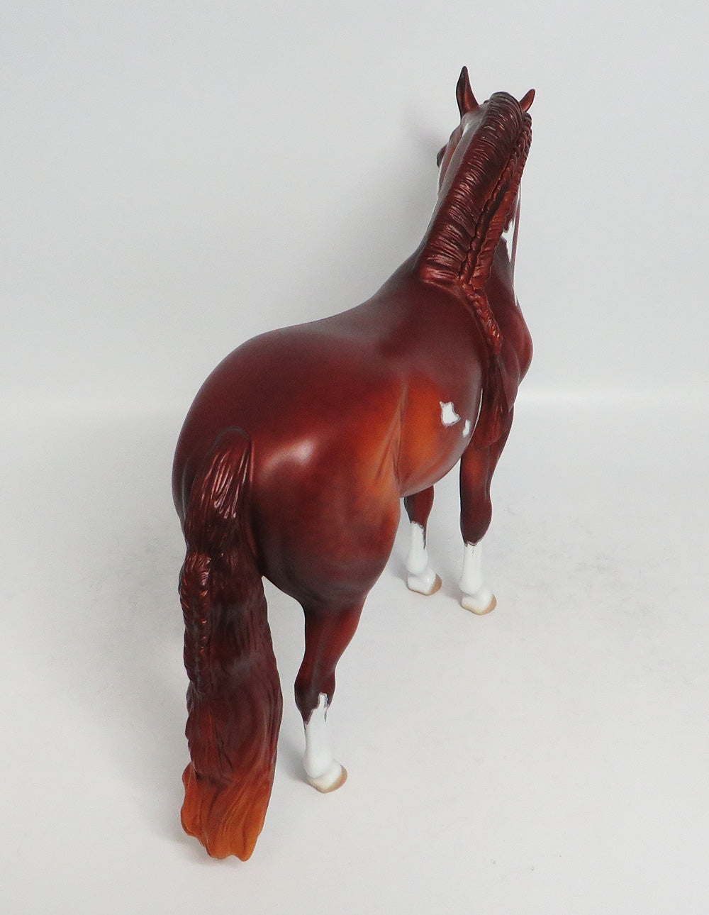LITHIUM-OOAK DAPPLE CHESTNUT PAINT ANDALUSIAN MODEL HORSE BY DAWN QUICK 2018