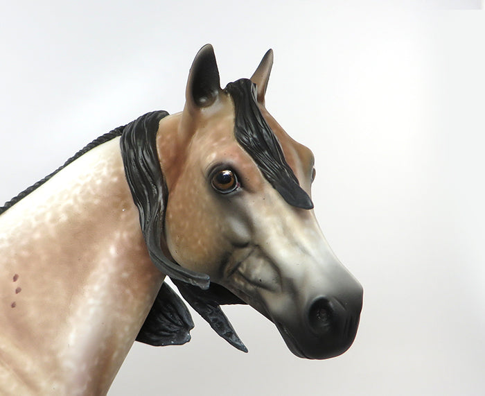 BISCUIT-N-GRAVY-OOAK BAY APPALOOSA ISH MODEL HORSE PAINTED &amp; SIGNED BY ALLEN KATT 9/1